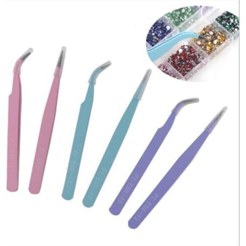 Diamond Painting Tools 2pcs Fast Pasted Rhinestone Tweezers Stainless Diamond Embroidery Tweezers Diamond Mosaic Accessories