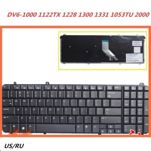 Laptop English Russian Keyboard For HP DV6-1000 1122TX 1228 1300 1331 1053TU 2000 notebook Replacement layout Keyboard