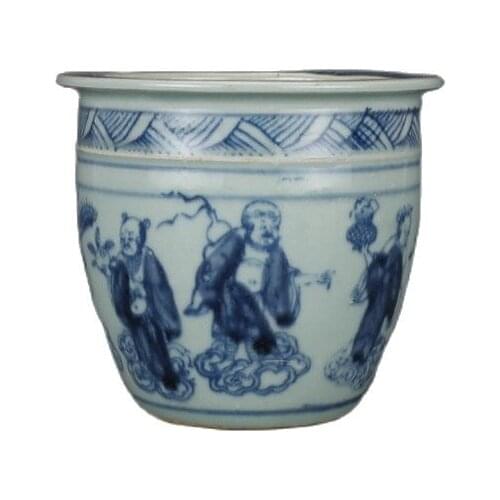 Collection of Beijing used Ming blue and white eight immortals pot porcelain