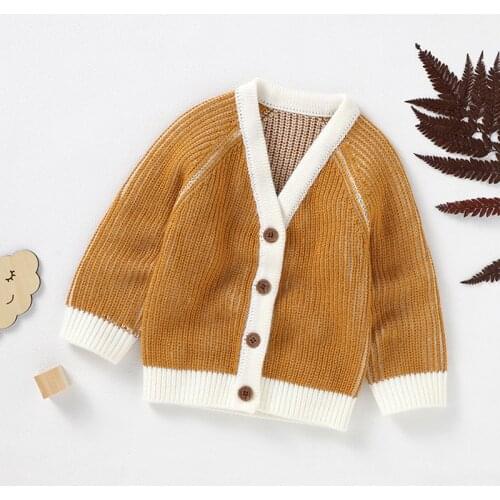 2021 New Baby Coat Autumn Warm Toddler Knitwear For Girls Solid Color Sweater Knitted Jacket For Boys Newborn Baby Clothes 0-24M