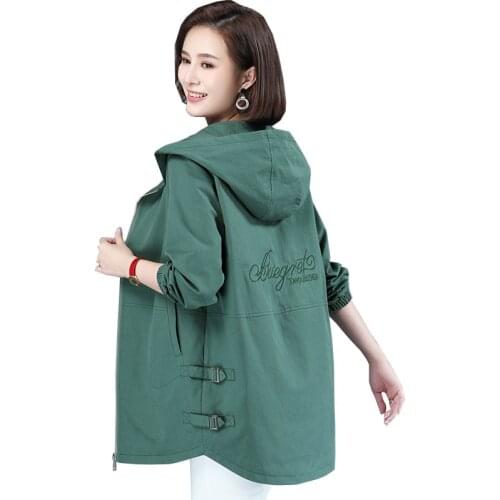 New Spring Autumn Womens Jacket Basic Coat Hooded Casual Jacket Female Windbreaker Outwear Plus Size Double layer Ladies Outcoa