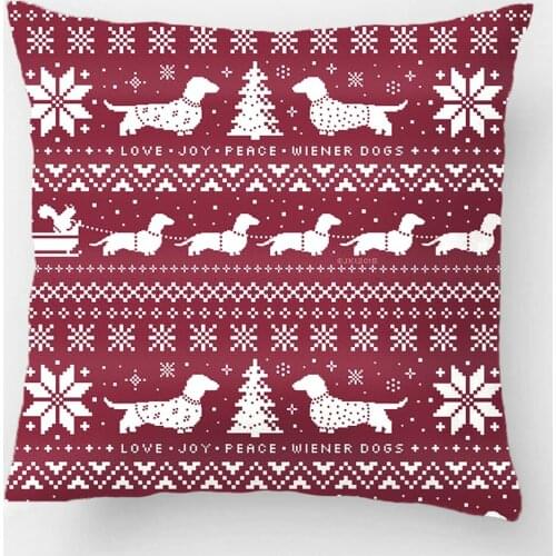 Love Joy Peace Wiener Dogs Christmas Throw Pillow Case Decorative Cushion Cover Pillowcase Customize Gift By Lvsure For Car Sofa