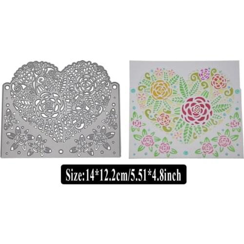 Love Heart Rose Die Cuts for Card Making,URYKE Metal Cutting Dies Stencil Pattern Template for DIY Embossing Scrapbooking New