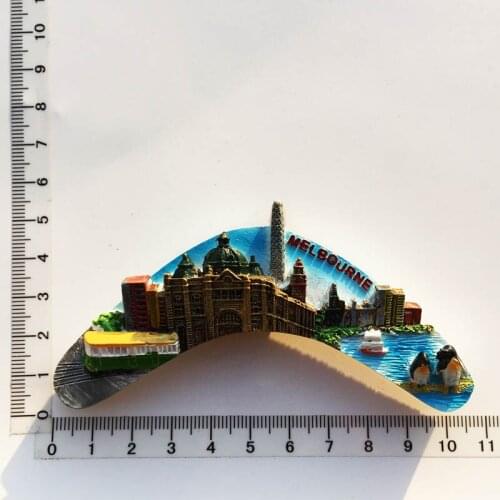 Australia Melbourne Landmark Stereo Dart Hand Painted Tourism Memorial Crafts Magnet Fridge