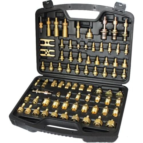 77pcs Car Detection Tool adaptere Set for European American Asia Car Auto Air Conditioning Leak Test Kit Car Repair Tool