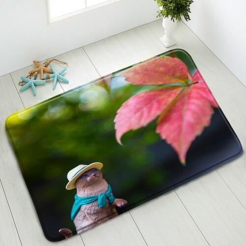 Flowers Plants Non-Slip Bath Mats Lotus Leaves Bedroom Kitchen Doormat Indoor Floor Mat Home Absorbent Carpet Washable Foot Pad