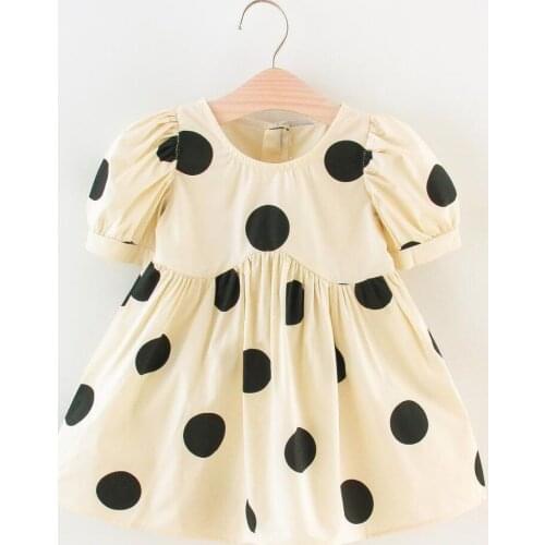 Baby Girls Dress Big Polka Dot Cute Puff Sleeve Princess Holiday Dresses For Children 2021 Summer Kids Clothing 2-6y Vestidos