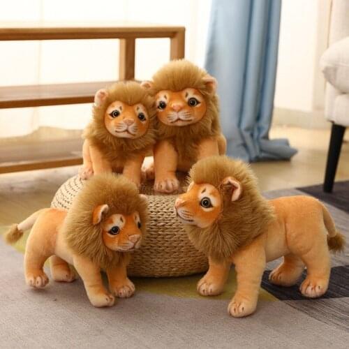 Plush Simulation Lion Doll Toys Childrens Holiday Gifts Rag Dolls Stuffed Animals Home Decoration Ornaments Photo Studio Props