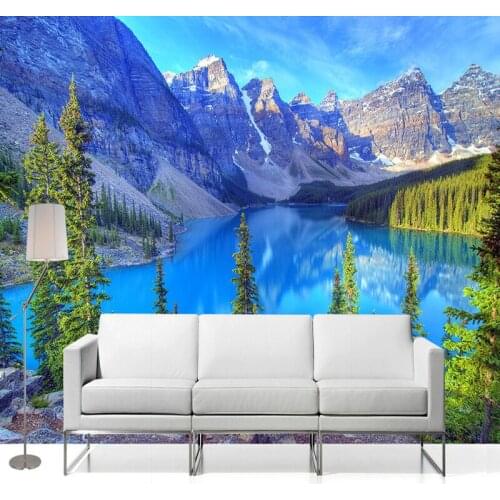 Custom 3D Photo Wallpaper Murals Natural Scenery Snow Mountain Forest Lake Wall Mural Living Room Sofa TV Backdrop Wall Papers