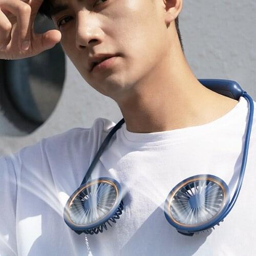 1200/1800Ah Portable Personal Neck-Mounted USB Sports Fan Retractable Folding Mini Handheld Fan For Outdoor Travel Fans