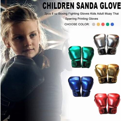 Professional Boxing Training Mitten Gloves Pu Leather Kids Breathable Muay Thai Sparring Punching Karate Kickboxing Glove Gants
