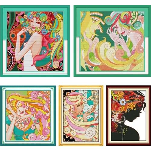 Joy Sunday Cross Stitch Kits Stamped Temptation Patterns 11CT 14CT Printed Counted Thread Crafts Decor Embroidery Needlework Set