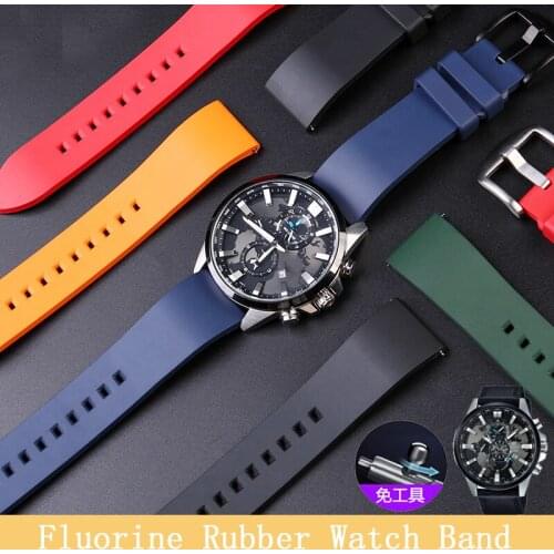 20mm 22mm for S-eiko Diving Rubber Watch Strap Waterproof Silicone Sport Wrist Band Bracelet Watchband for C-asio EFR-303L