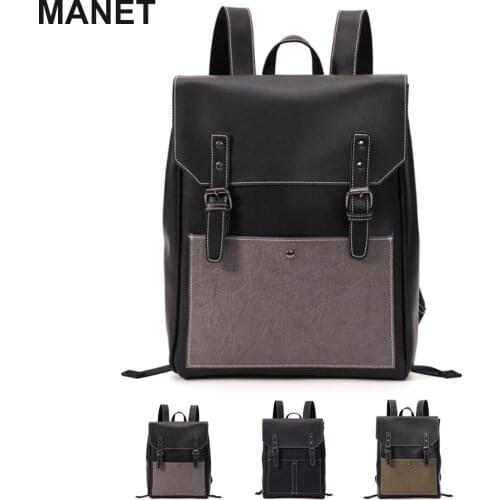 Leather Laptop Backpack 19.6 Inch Large Capacity Bookbag Men Waterproof Bags Travling Bag Retro Backpacks for Women Male mochila