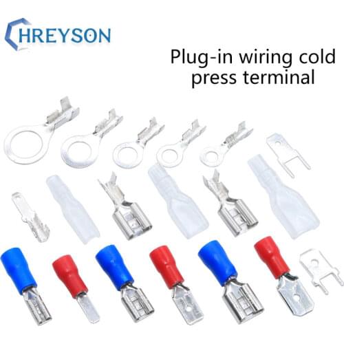 20Pcs Plug-In Copper Connector Wiring Cold Press Terminal 6.3/4.8/2.8MM Plug Spring Terminal Piece Sheath Female Connector