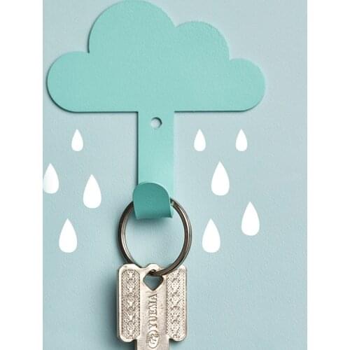 Nordic clouds on the hook wall hanging coat hook metal creative cartoon no-hole hanging stick hook