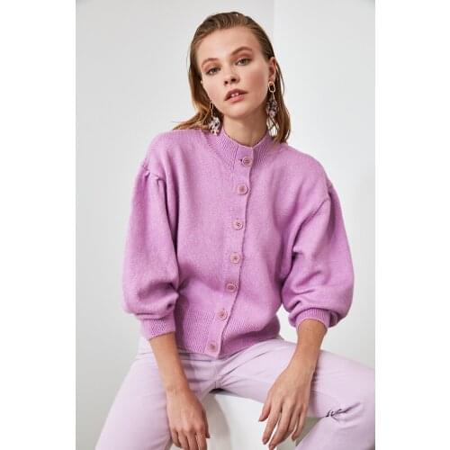 Lila Balloon Sleeve Knitwear Cardigan