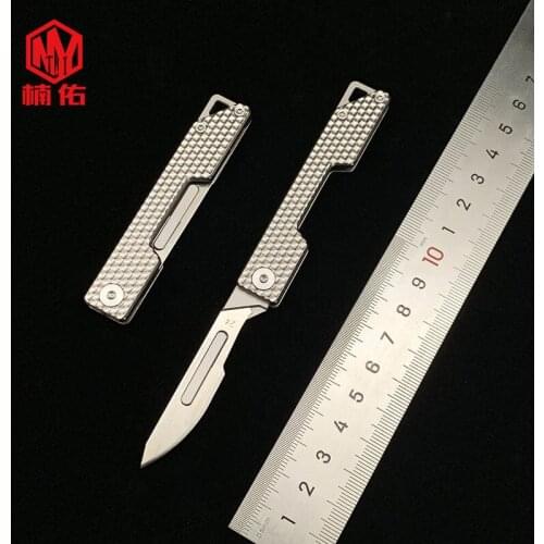 Titanium Alloy Utility Knife EDC Tool Knife Portable Carving Knife Outdoor Emergency Medical Scalpel No Blade