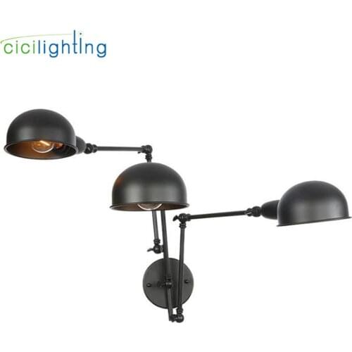 Vintage Loft 1/2/3 Lights Wall Lamp For Home Industrial Decor Retro Bathroom Lighting Iron shade E27 Edison wall Light Fixtures