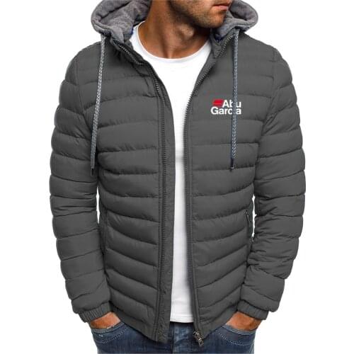 Winter Mens 2021 New Abu Garcia Logo Coats Warm Thick Comfortable Decal Jackets Casual Hooded Overcoats Brand Clothing