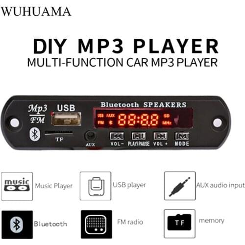 12V MP3 Wireless Bluetooth 5.0 WMA Decoder Board Audio Module USB TF Radio FM AUX For MP3 Player Car Kit USB 3.5 Audio Receiver