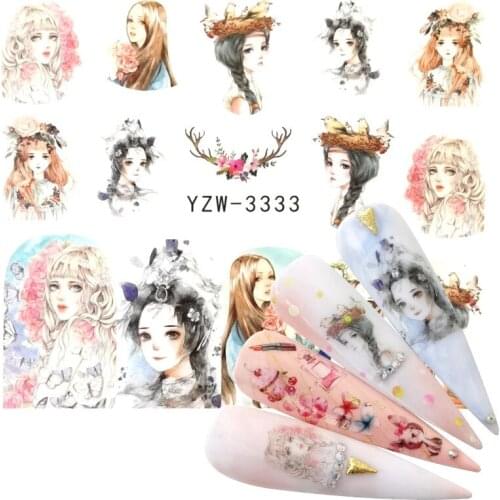 WUF 2020 New Arrival 1 PC Nail Art Flower Fairy Flower Water Design Tattoos Nail Sticker Decals for Beauty Manicure Tools