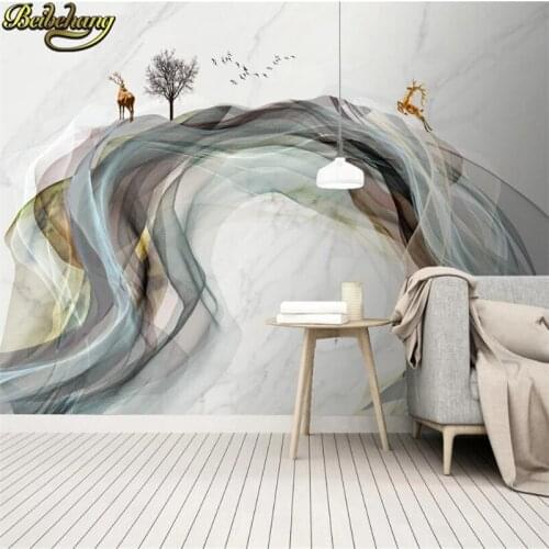 Beibehang custom photo 3d wallpaper walls modern abstract line landscape elk background painting marble mural wall paper roll
