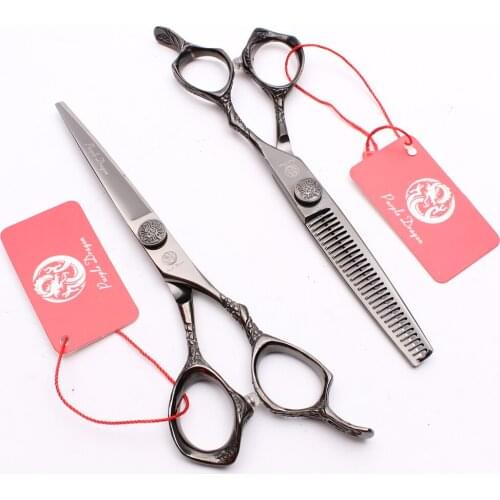 5.5In. 16cm Professional JP 440C Black Cutting Shears Thinning Scissors Hairdresser's Scissors Professional Hair Scissors