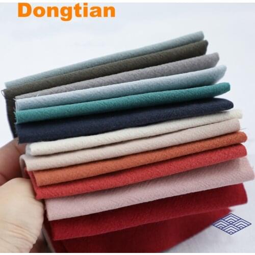 6pcs/pack Good Quality Solid Color Cotton Linen Sashiko Fabric Collection Embroidery Fabric Patchwork Cloth 25*25cm/piece