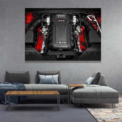 Car Engine Art HD Print Wallpaper Decorative Wall Picture For Living Room Boy Room Canvas PosterInterior Decoration Painting