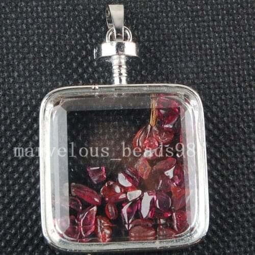 Free shipping Fashion Jewelry Multicolor Natural Garnet Wishing Bottle Pendant Bead MC3196