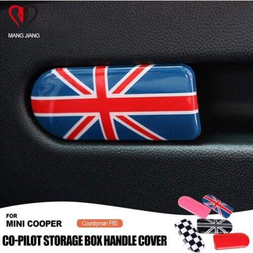 Union Jack Glove Box Handle Sticker Storage Box Clasp Hand Cover Sticker Decal Decoration For mini cooper F60 Car styling