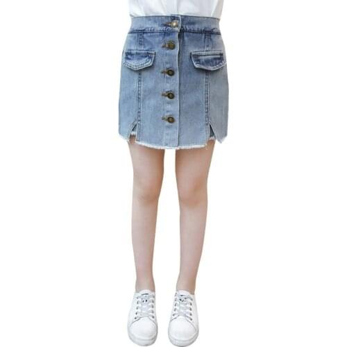 Kids Girl Denim Shorts Under Skirt New Summer Teens Girl Pleated Skirt Half Shorts Fashion Style Children Casual Clothing 4-13T