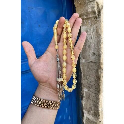 Beyzi Cut Leaf Tassels Beirut Drop Amber Prayer Beads