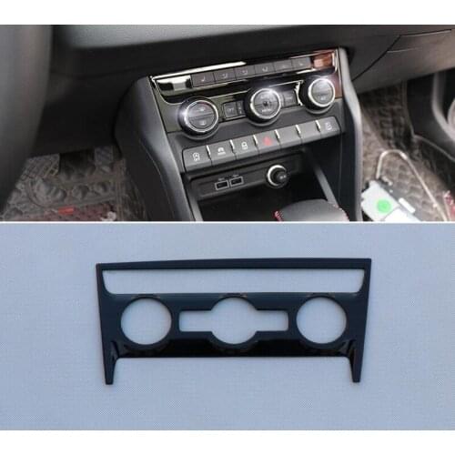 Stainless Steel Air Conditioning Decorative Frame Control Air Conditioning Knob Cover For Skoda Karoq 2017-2019 Car Accessories