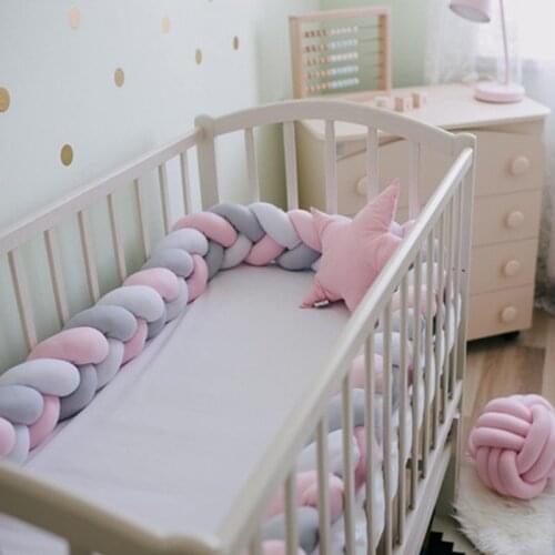 Nordic Childrens Quilted Woven Twist Braid Bed Baby Bed Surrounding 3-strand Baby Three-dimensional Anti-collision Fence