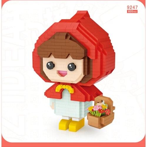 Disney fairy tale nanobrick cartoon figures micro diamond blocks Little Red riding hood building brick educational toy for gifts