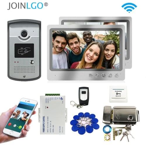Wifi Video Intercom Door phone Record System Night Vision RFID Doorbell Camera Phone Remote Unlock Monitor 2 x 9 inch Screen