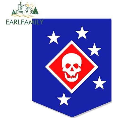 EARLFAMILY 13cm Funny Car Stickers Auto Decals Laptop Bumper Funny Sticker for Marine Cops Marsoc Raiders Skull Stars