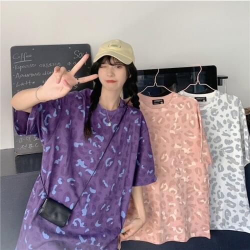 Spotted T-shirt loose short-sleeved summer 2021 new wild loose simple and generous round neck commuter Harajuku style