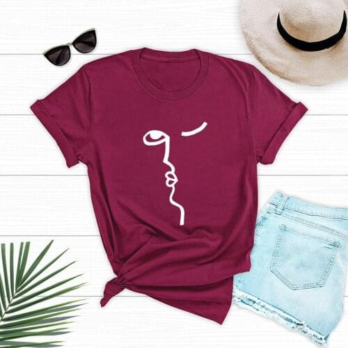 Aesthetic Print T-shirt Summer Women T Shirt Harajuku Large Size Short Sleeve Cotton Tees Streetwear Loose Basic Tops Tshirts