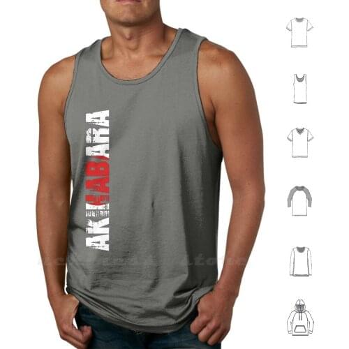 Akihabara Tank Top Cotton Vest Sleeveless Akihabara Anime Japan Flag