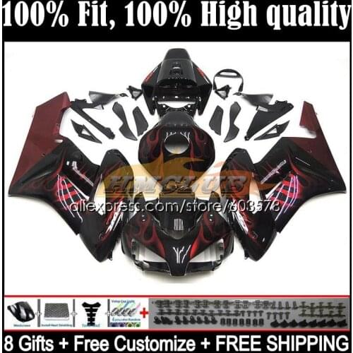 Bodys Injection For HONDA CBR1000 CBR 1000 RR CC 1000CC 50CL.19 CBR1000RR 04 05 CBR 1000RR 2004 2005 OEM Fairings Red flames