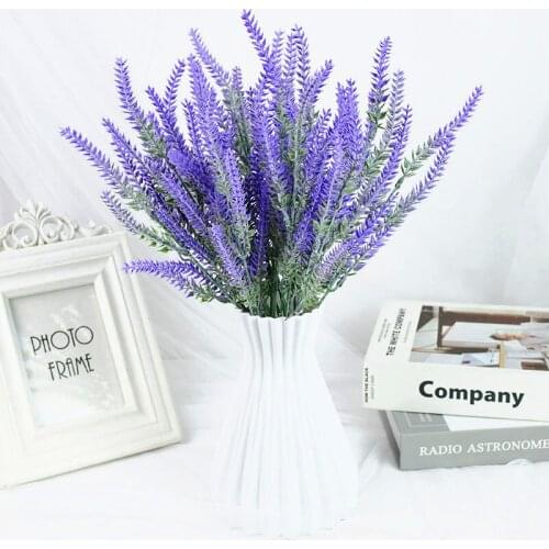 1 Bundle Romantic Provence Lavender Plastic Artificial Flowers Wedding Decoration Bouquet for Vase Home Decor Grain Fake Plants