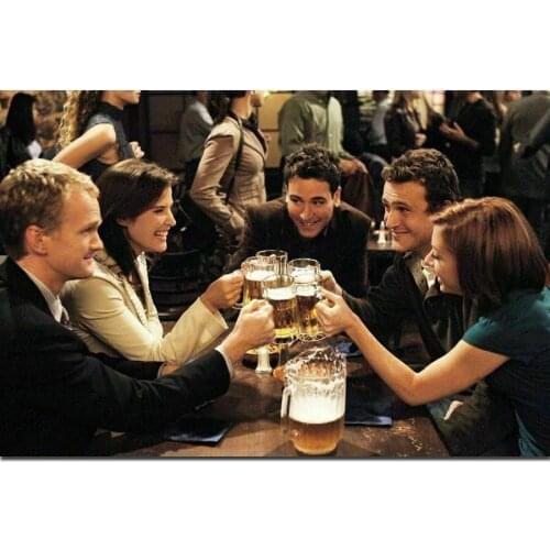 How I Met Your Mother TV Series Show Actor Silk Fabric Wall Poster Art Decor Sticker Bright