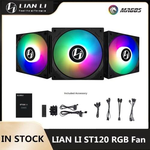 LIAN LI ST120 RGB ,PWM FAN KIT ARGB,Use For Computer Chassis Radiator FAN 120mm,Support M/B Control