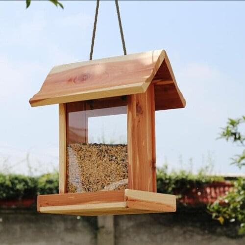 Cedar Wood Handmade Hopper Feeder