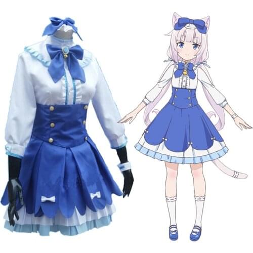 Anime Nekopara Vanilla Chocolate Cosplay Costumes Maid Skirts Wig Props Suits Women Dress Girls Adult Halloween Carnival Party