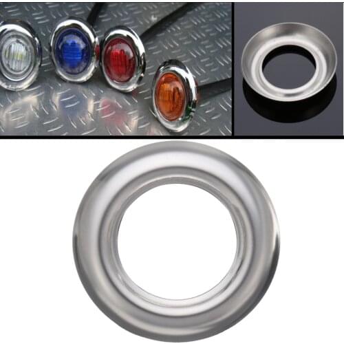 20/30/50x 3/4" Round Chrome Bezels For Truck Trailer Led Marker Light Cover Waterproof High Quality 304 Stainless Steel Base