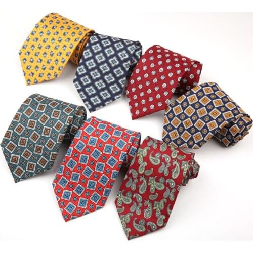 Linbaiway 9cm Men Paisley Floral Printed Neck Ties Classic Tie for Mens Wedding Dress Party Business Neckties Gravatas Cravat
